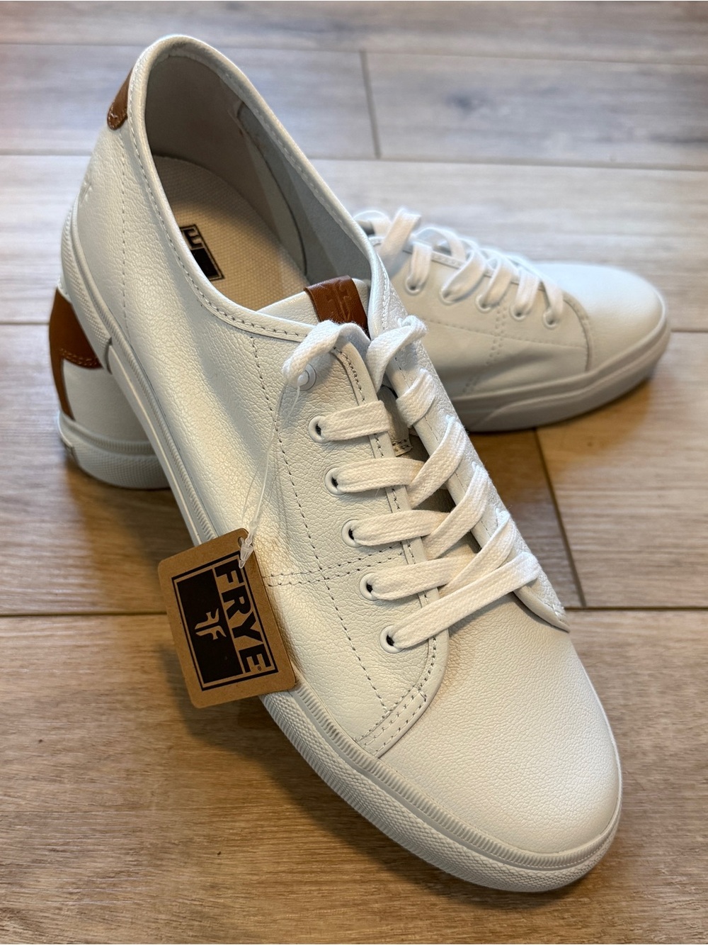 FRYE Gia Low Lace White Leather Sneakers Women's Size 10M NWT